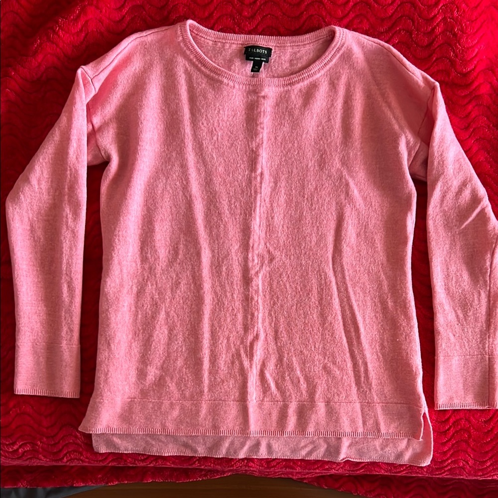 Talbots Pink Merino Wool Sweater